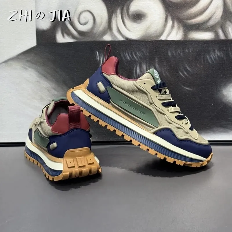 Men's Thick soled Height Increasing Casual Sneaker Outdoor Running Men's Shoes Fashion Anti slip and Wear resistant Footwear