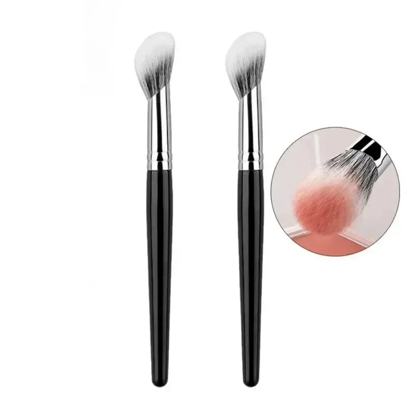1/2 pçs mini pêssego coração blush escova pequena plana precisa rosto escova multi uso para pó creme líquido blush beleza maquiagem presente