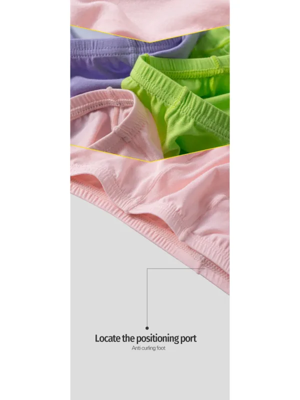 2PCS Low Rise Comfort Men Cotton Briefs Pink Soft Fabric Wide Waistband 3D Support Pouch Moisture Friendly Mens Underwear