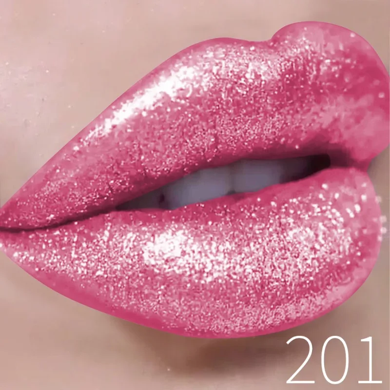 Batom líquido metálico com glitter, brilho labial de longa duração, à prova d'água, pérola brilhante, alta pigmentação, maquiagem coreana, presentes, 1 peça