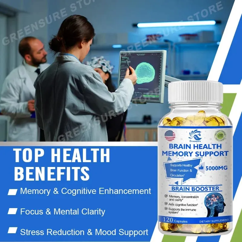 Cápsulas cerebrais com Ginkgo Biloba B6 Memória Foco Inteligência Função Cerebral Saúde