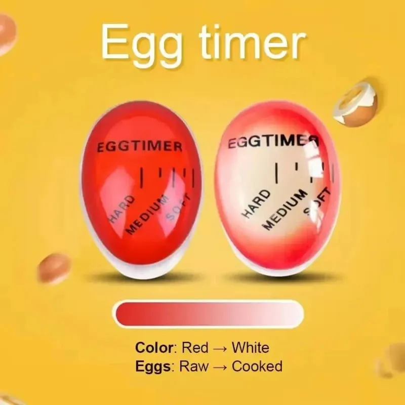 Egg Timer&Alarm Clock for Kitchen - Perfect Soft/Medium/Hard Boiled Eggs Decorative Cooking Tool with 3-Stage Doneness Indicator