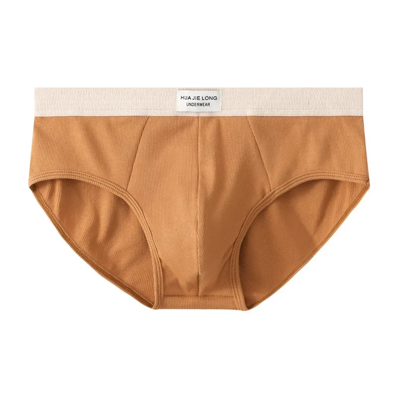 Novo sexy cintura macia roupa interior de algodão sólido masculino breve respirável cuecas confortáveis ​​homem shorts tamanho M-3XL b6242