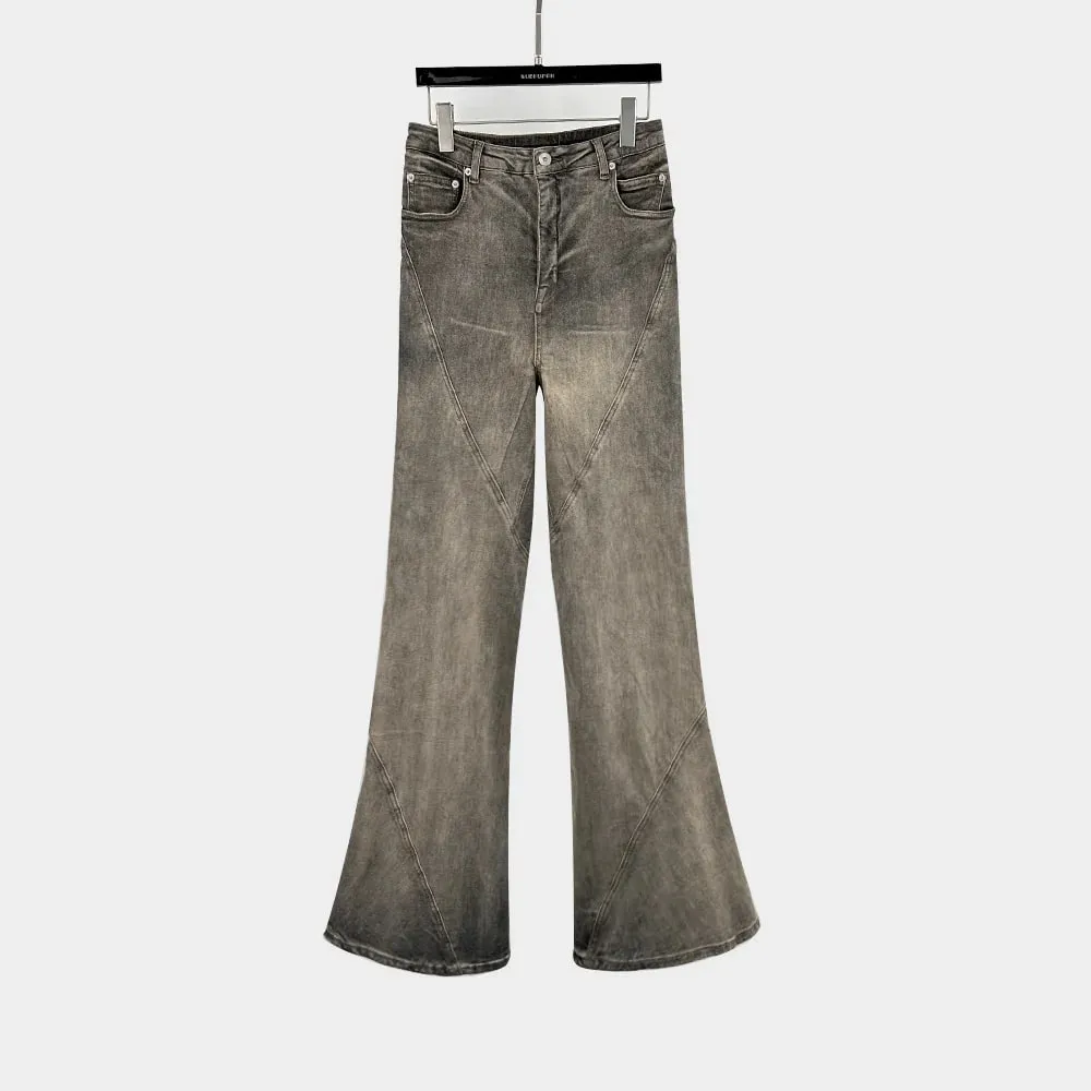 Calça jeans masculina High Street Flare Jeans cinza