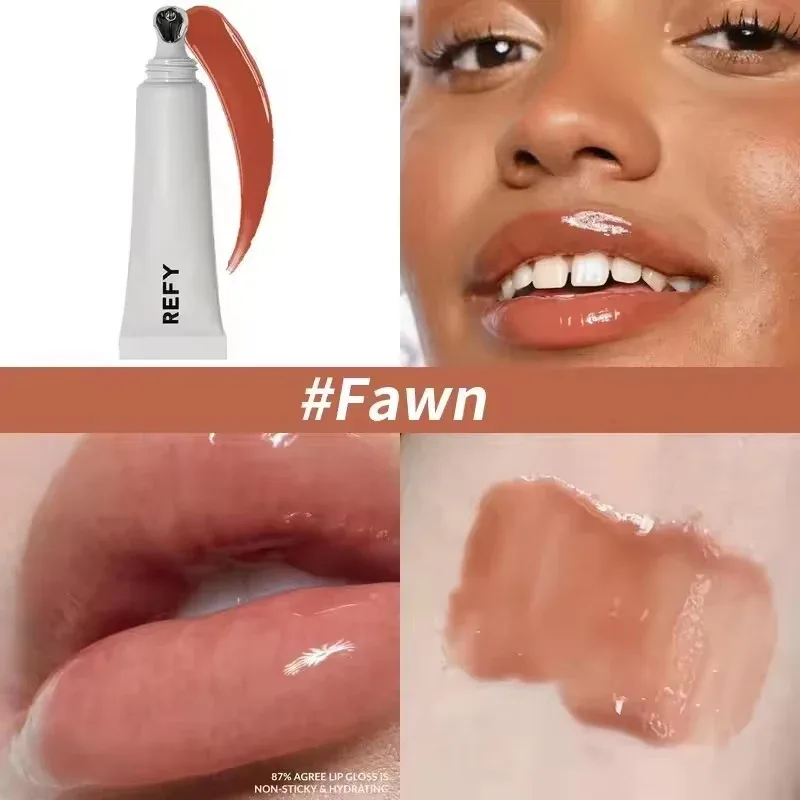 Lip Gloss Blush Dusk Fawn Lip Blam com antiaderente de longa duração Suaviza os lábios Nutritivo Hidratante Claro Cuidados com os lábios Maquiagem para a pele — image 10