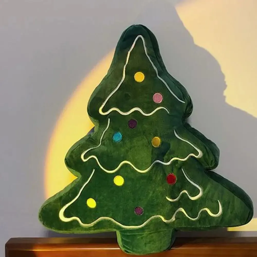 Almofada macia do sofá da árvore de natal confortável em forma de 3d árvore de natal dos desenhos animados boneca ornamentos feliz natal almofadas