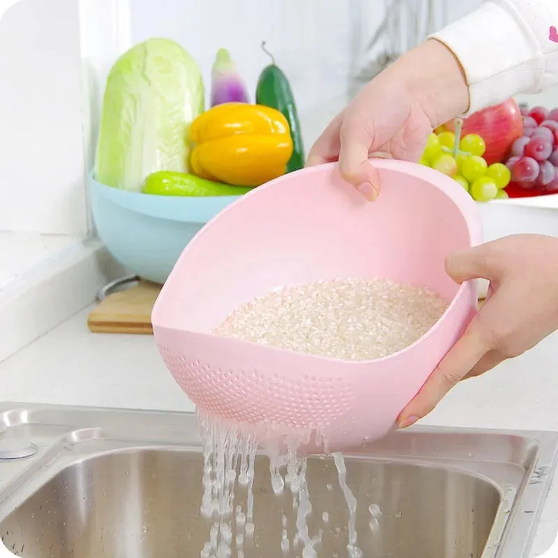 Rice Washing Filter Beans Strainer Basket Colander Plastic Sieve Fruit Vegetable Bowl Drainer Cleaning Tools Home Kitchen Tools — image 2