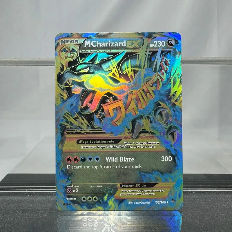 Charizard ptcg cartão de coleção única 1ª edição 1996 vmax ex raro cartão arco-íris pkm cartões proxy brinquedos presentes