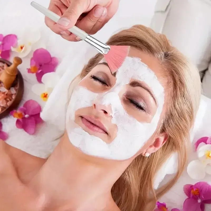 3/6/12 pçs pincéis faciais práticos forma de leque escova cabeça plana aplicador de máscara facial macio portátil escovas ferramentas cosméticas