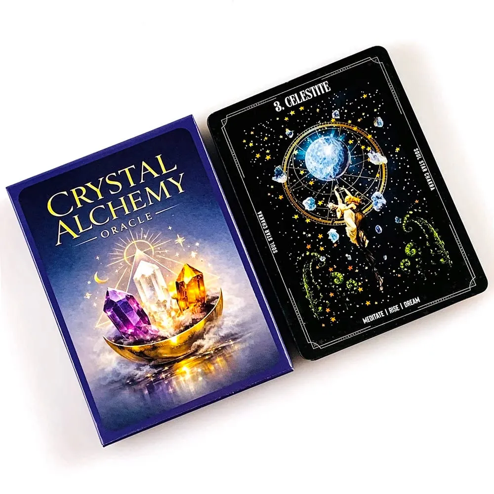 Novo cristal alquimia oracle cards 36 deck 10.2*7.4cm versão inglês destino adivinhação jogo de tabuleiro meditação & jogos de festa