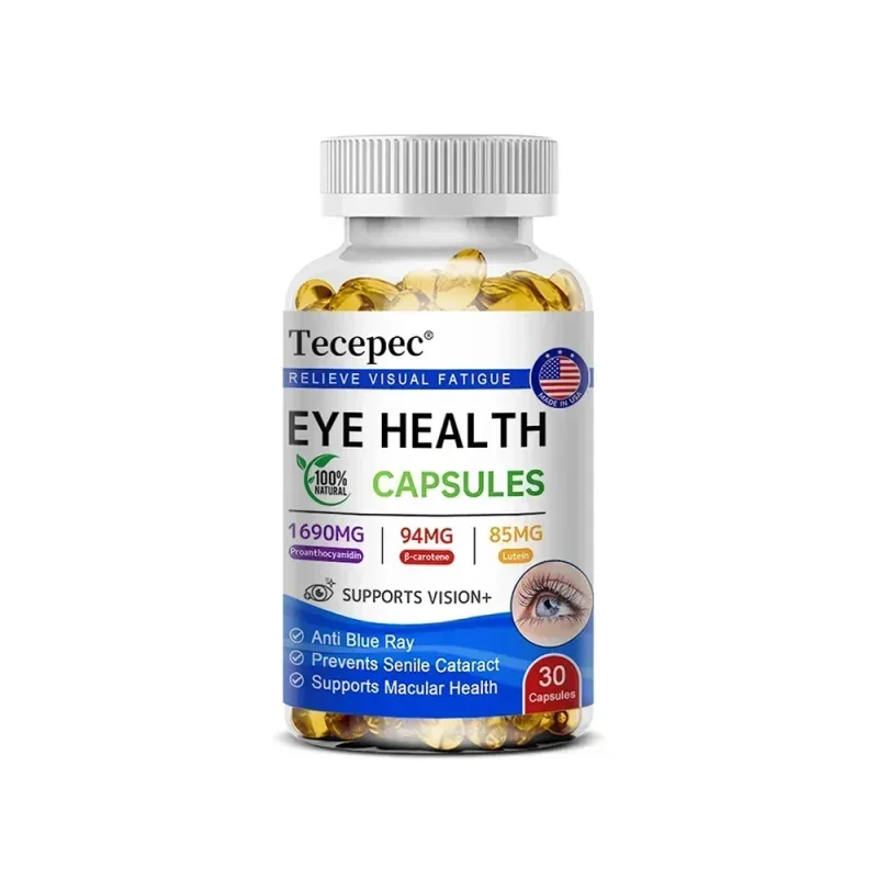 Luteína + Proantocianidina - Suplemento de Suporte à Super Visão Apoia a Saúde dos Olhos 120 Cápsulas Softgel