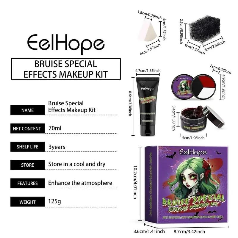 Halloween cosplay maquiagem contusão ferida imitação conjunto de alta corretivo pintura facial para halloween maquiagem gótica