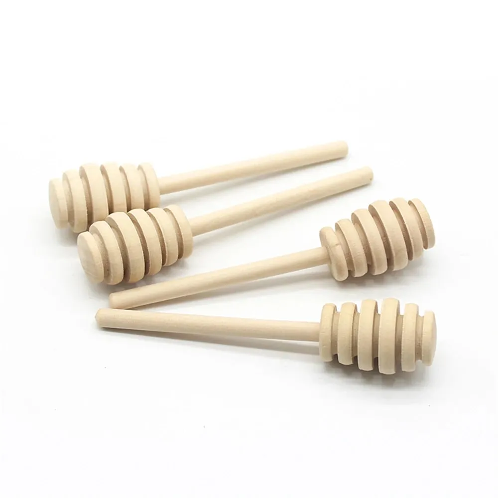 100pcs madeira mel dipper vara servidor para frasco de mel dispensar chuvisco mel