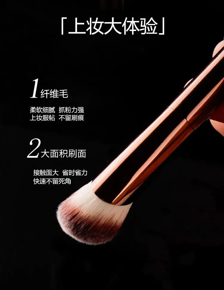 1 件快速斜角粉底化妝刷遮瑕粉底液化妝刷精緻美容工具金屬手柄