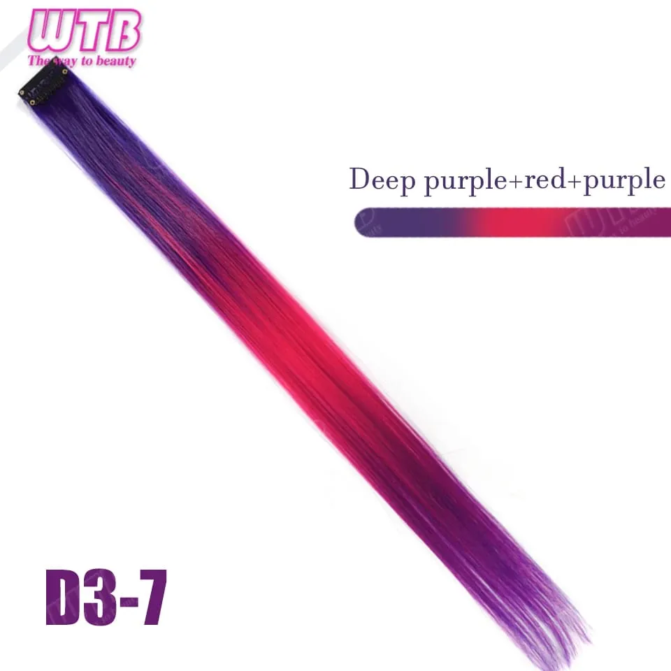 Extensões de cabelo sintéticas coloridas WTB BB Clip estilo extensões de cabelo de cor gradiente adequadas para uso diário feminino e feriados