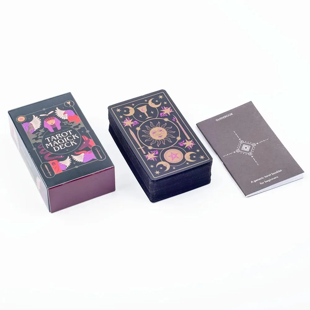 Baralho mágico de tarô com guia, cartas coloridas com bordas, destino, adivinhação, jogos de cartas, festa, jogo de tabuleiro, 10,3x6,1cm