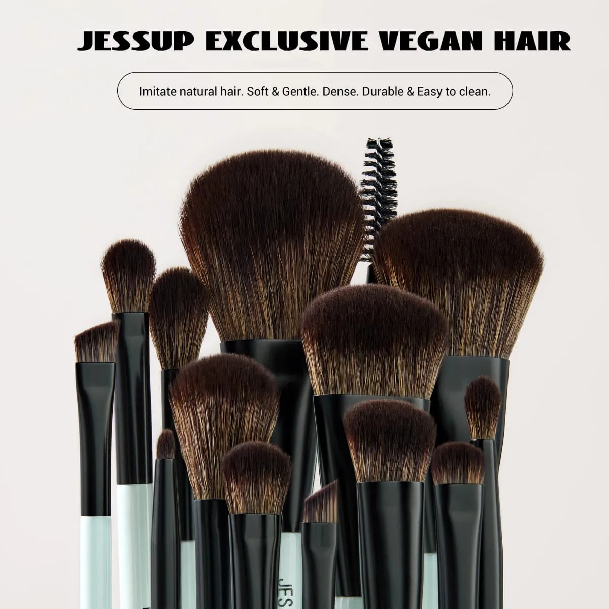 Jessup 化妝刷套裝 2/3/6/10 件雙麵粉底輪廓刷腮紅混合眼影遮瑕刷殘忍 T500