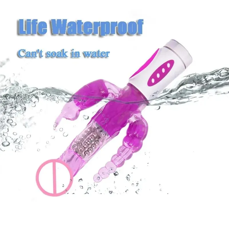 Vibrador de coelho de silicone 3 em 1, ponto G, clitóris, contas anais, estimulador, 10 modos de impulso, brinquedo sexual vibratório para mulheres — image 5