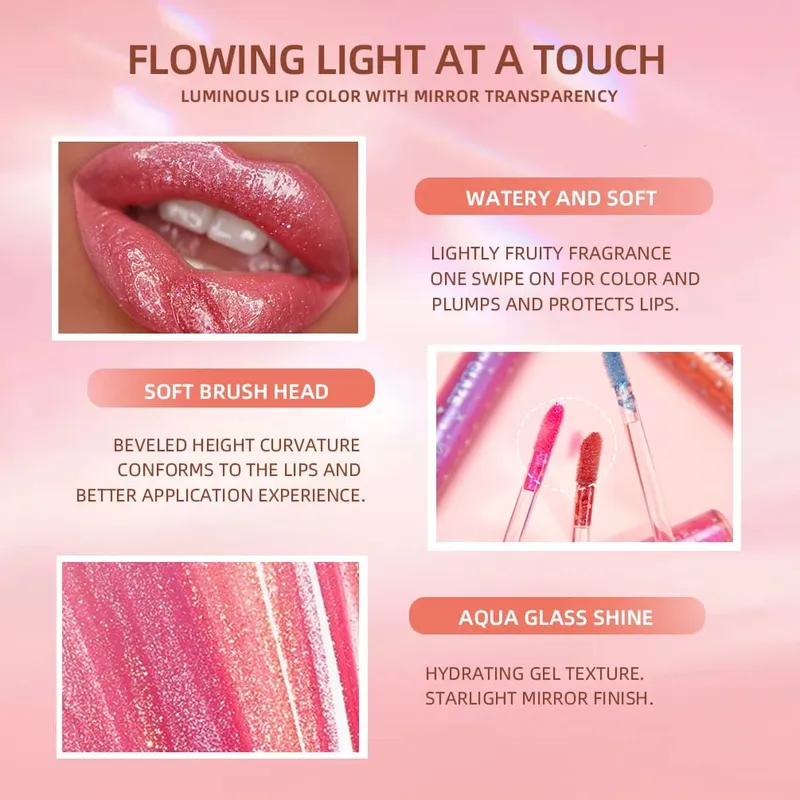 9 cores conjuntos de brilho labial de longa duração brilho batom líquido hidratante luminoso lipgloss maquiagem brilhante kits de esmalte labial