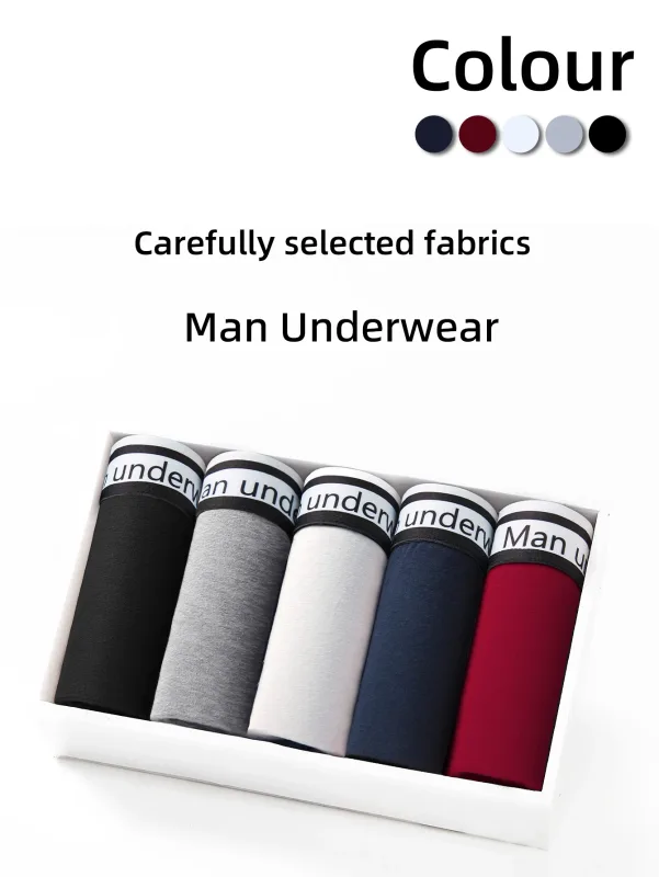 1/4 pçs roupa interior masculina boxers calcinha de algodão respirável sólido boxershorts masculino meados de cintura cuecas tendência homem shorts homme