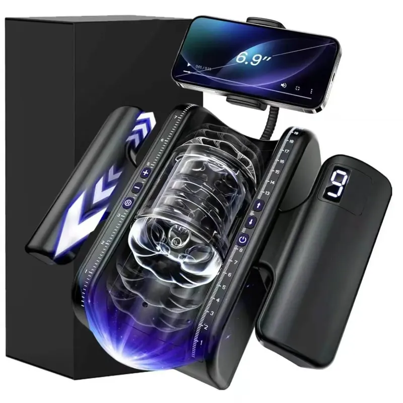 Thrusting High Speed Male Masturbator Machine Automatic Telescopic Masturbation Cup Handsfree Sex Toy For Men