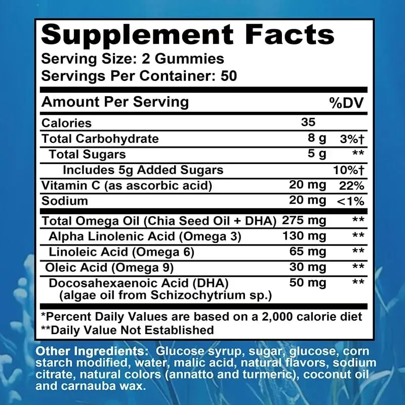 Omega 3 6 9 + DHA 軟糖 - 大腦健康 增強注意力 記憶力 改善血液循環 眼睛支持