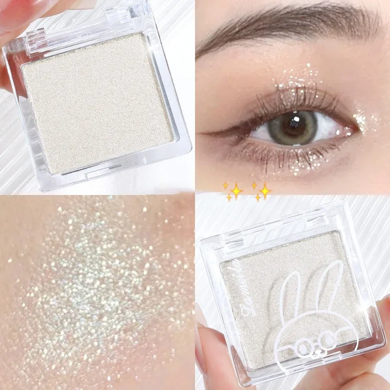 Paleta de iluminador facial branco puro fosco, monocromático, sombra de jade perolada, iluminador natural, maquiagem de contorno