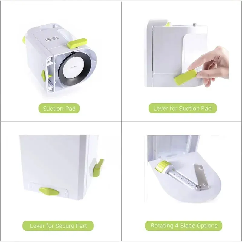 Vegetable Spiralizer 4-IN-1 Rotating Blade Veggie Spiralizer Zucchini Noodle Maker with Suction Cup Vegetable Cutter Slicer — image 5