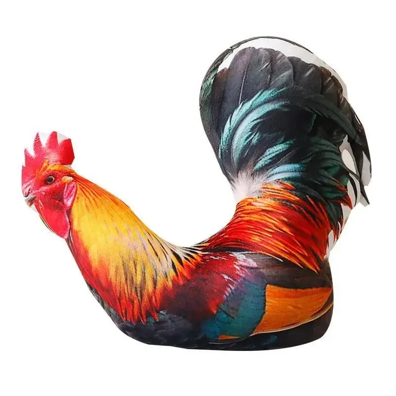 Galo travesseiro de pelúcia realista impressão 3d macio macio confortável almofada para cadeira de escritório decoração descanso travesseiro para trabalhadores