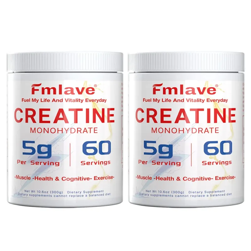 Pó micronizado de monohidrato de creatina Fmlave 300g - 60 porções 5000mg por porção (5g) - para homens e mulheres, crescimento e recuperação muscular