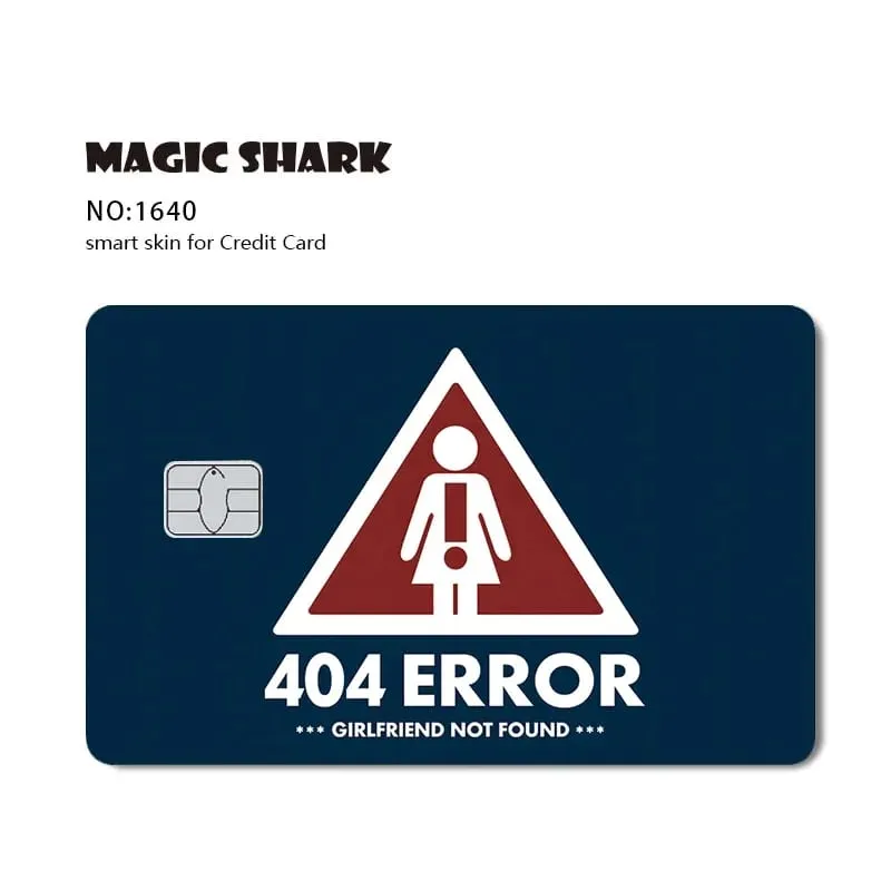 2026 New Magic Shark Anime Money Charge 404 Error ID Game Machine Film Skin Sticker for Debit Bank Credit Card