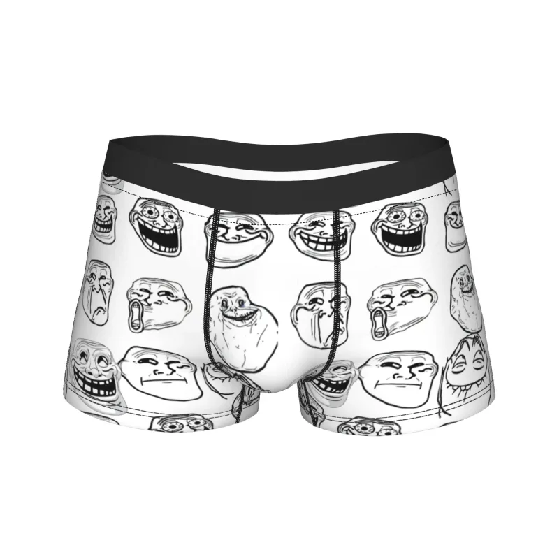 Rage comic trollfac tronco engraçado anime bolsa roupa interior venda quente padrão boxer breve confortável cuecas masculinas plus size