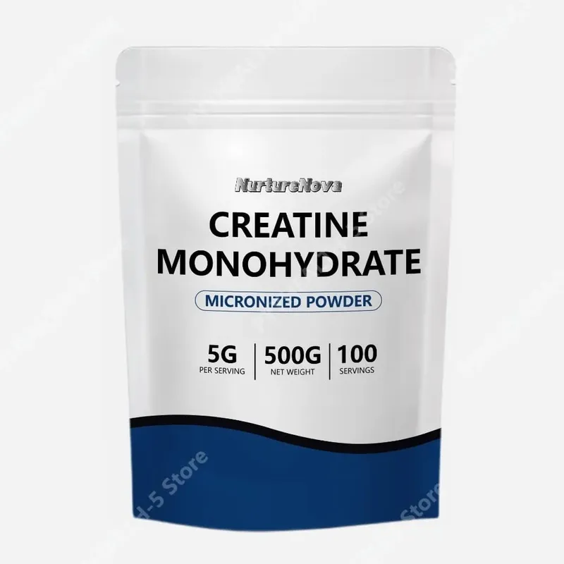 Creatina monohidratada em pó micronizada 5g por porção 100 CT 500g de peso líquido para nutrição esportiva suporte para treinamento físico