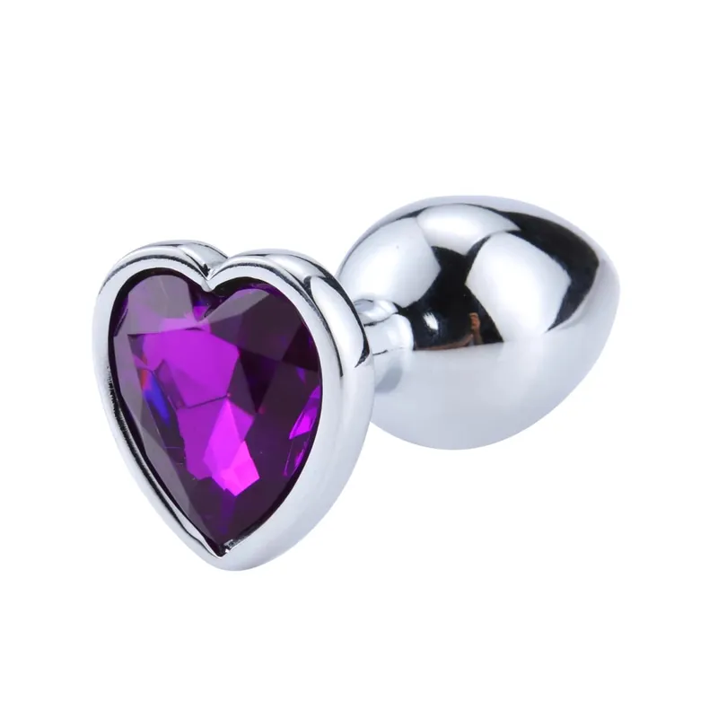 Plug anal coração 3 tamanhos de aço inoxidável cristal anal plug removível butt plug estimulador sexo anal brinquedos massageador de próstata vibrador