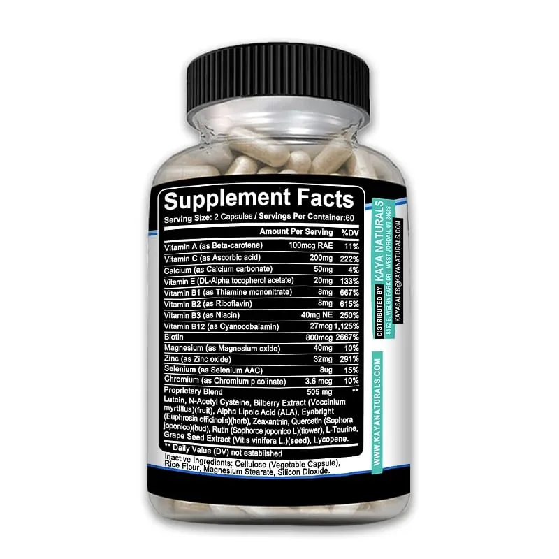 Eye Vitamins Lutein Zeaxanthin and Bilberry Extract Improve Eye Fatigue and Dryness Improve Vision Health
