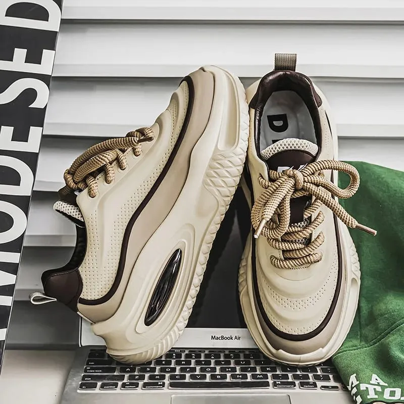 Spring Summer Men Sneakers Platform Casual Shoes Retro Chunky Dad Footwear Streetwear Lace Up Walking Male Running Shoes