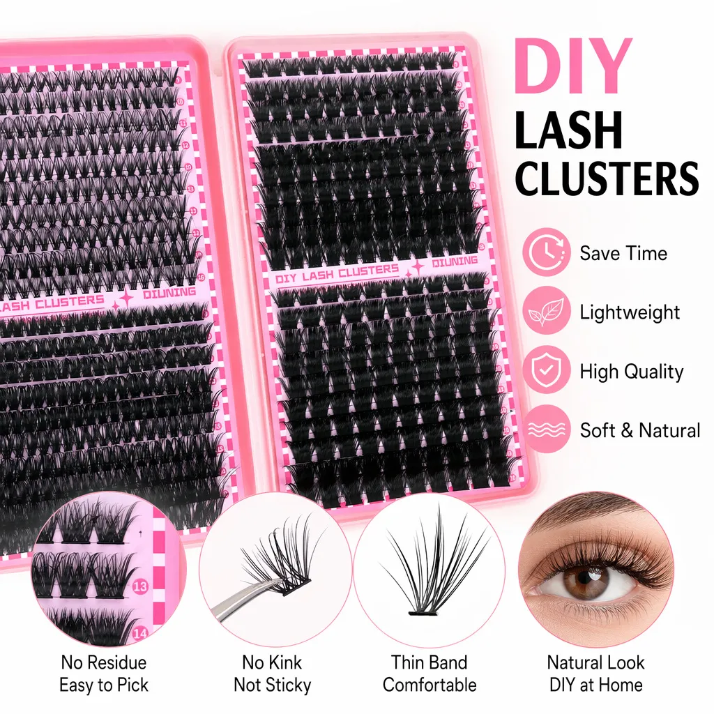 800 pçs kit de extensão de chicote diy clusters kit de extensão de cílios kit com lash bond e pinças de chicote de vedação