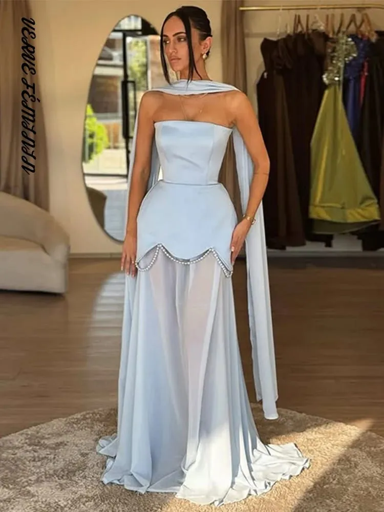 Vestidos de noite femininos malha retalhos sem alças vestido longo elegante feminino fita sem mangas sem costas cintura cinching vestido novo