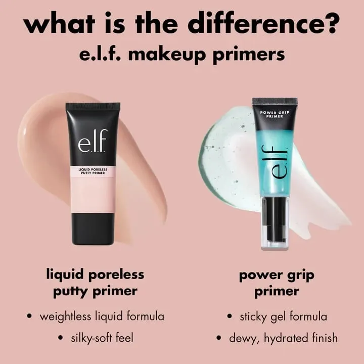 Elf 液體無孔膩子底漆 Power Power Grip 霧面底漆 露水定妝噴霧 Halo Glow 液體過濾器和腮紅美容棒