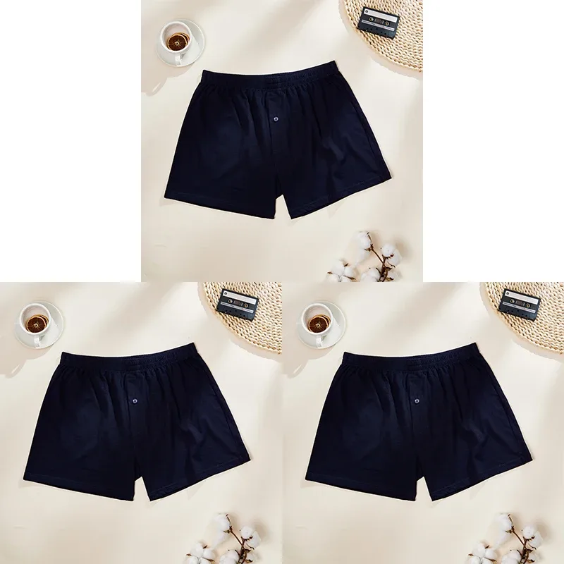 3PCS Cotton Soft Aloe Pants Breathable Comfortable Men's Underwear Home Leisure Loose Men's Panties Soft Seamless Boxer Briefs