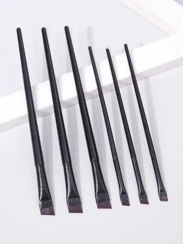 6 pçs conjunto de pincéis de maquiagem delineador fino pincéis de forro fino profissional escova de sobrancelha angular alta qualidade ferramenta de maquiagem de contorno de sobrancelha — image 8