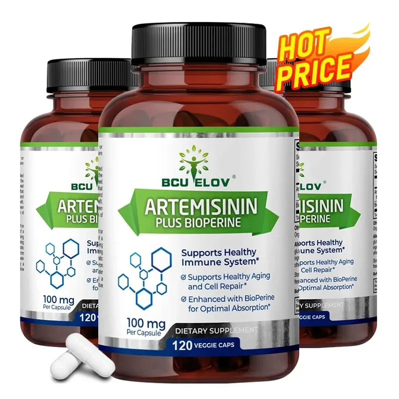 Artemisinina de alta absorção 100 mg maximiza a absorção de nutrientes, apoia o reparo celular e o aprimoramento imunológico 120 cápsulas
