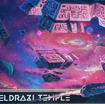 LK61 Galaxy Foil Templo Eldrazi Cavernas de Pedras Preciosas Santuário Sem Deus Galaxy Foil Cartões Proxy TCG de alta qualidade (Núcleo Preto)