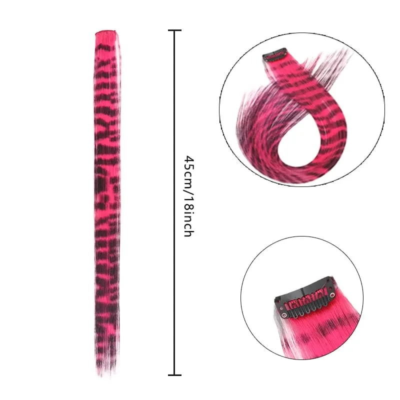 18 inch synthetic feather colored hair extensions with color integrated hair clips and wigs suitable for women's party outfits