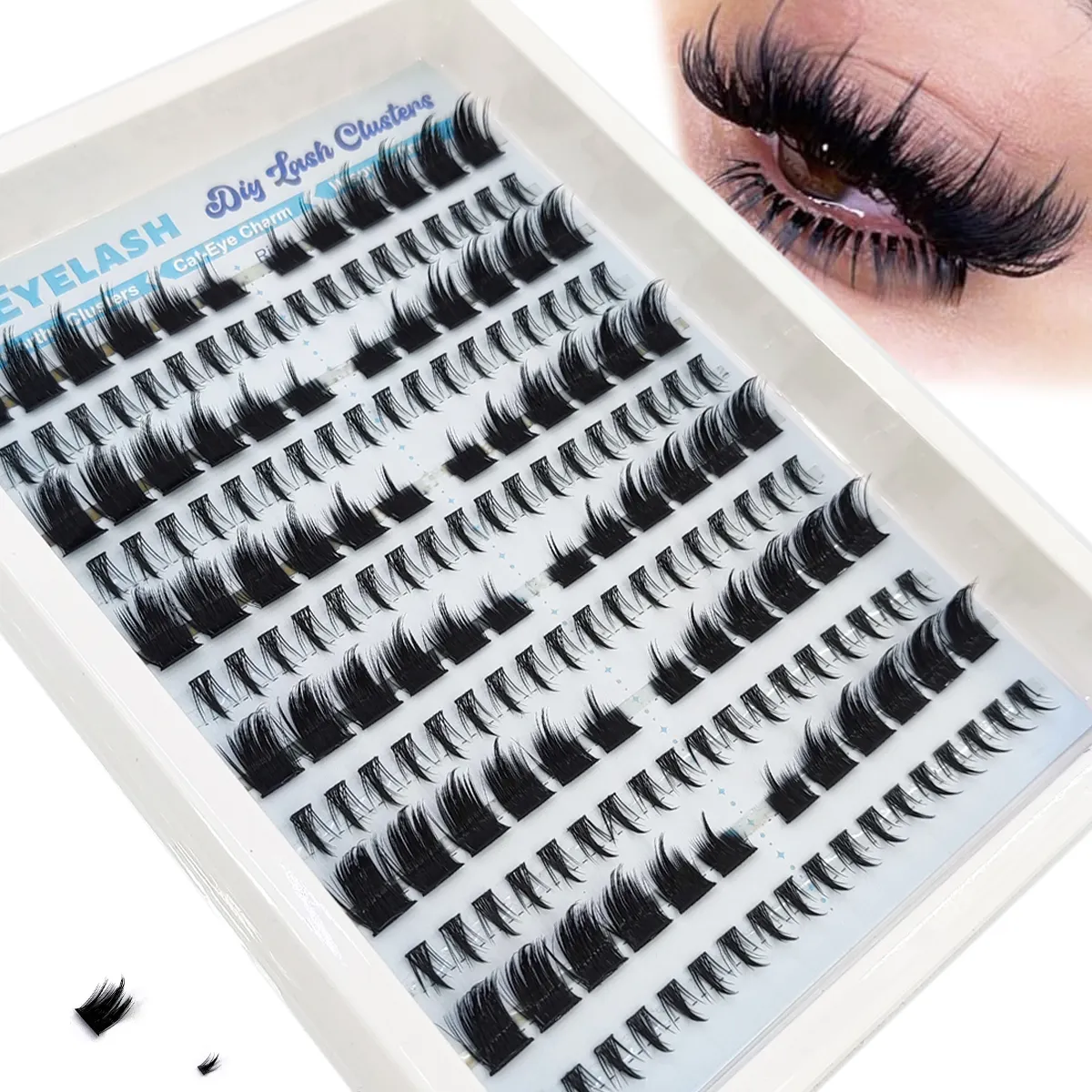 Novo dramático chicote cluster extensão chicote inferior chicote artificial vison tira único chicote olho de gato extensão diy fada