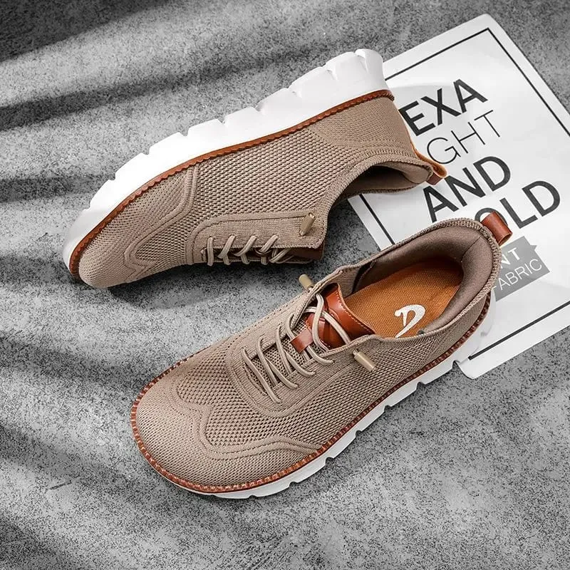 Men's Breathable Knit Wide‑Toe Casual Shoes Lightweight Comfortable Walking Hiking Sneakers Non‑Slip Soft Sole Fashion Dress S