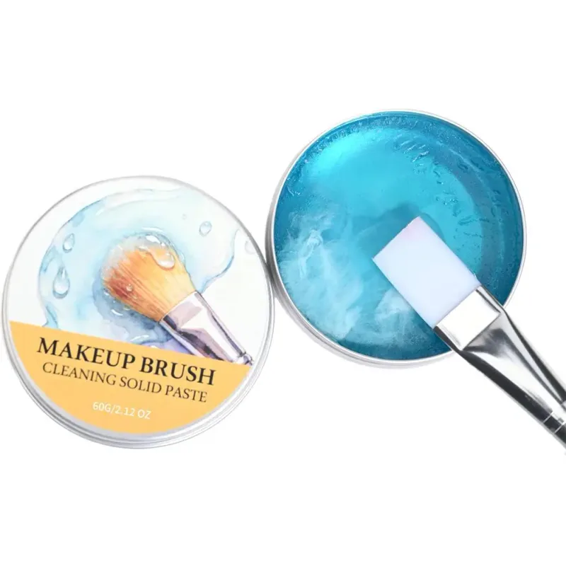 Sabonete limpador de pincel de maquiagem com tapete de silicone limpa profundamente a maquiagem à prova d'água para pincéis e esponjas de maquiagem sintética e natural