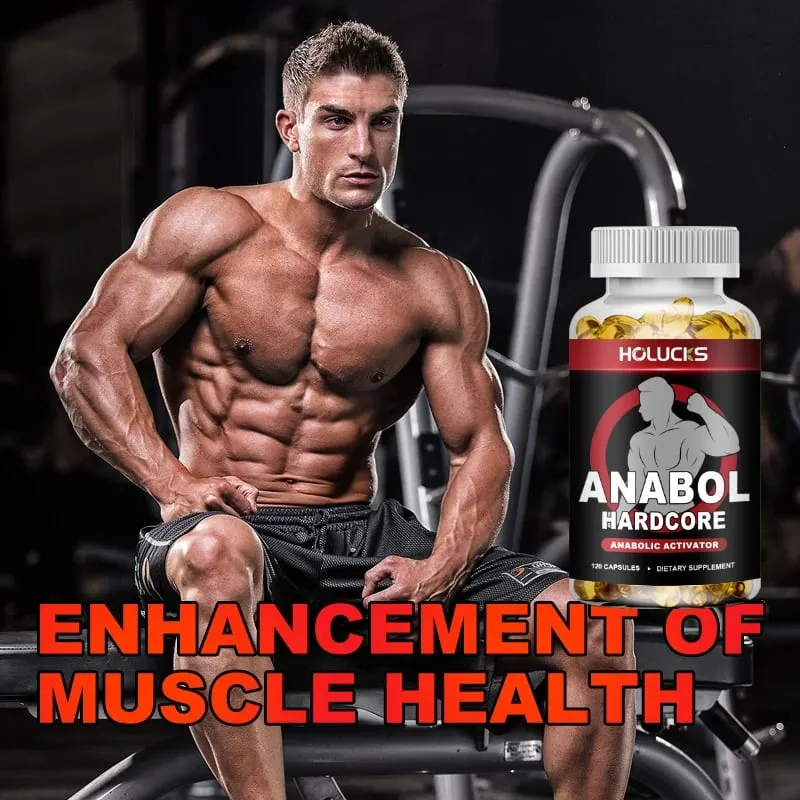 Suplemento anabólico masculino para construção muscular, aumenta o treino, energia, crescimento muscular e síntese de proteínas, equilibra os hormônios masculinos