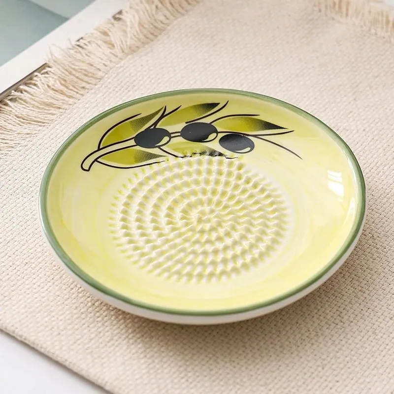 Colorido simples cerâmica ralador de gengibre ferramenta moedor mão alho masher portátil porcelana cenoura gengibre moagem ferramentas cozinha
