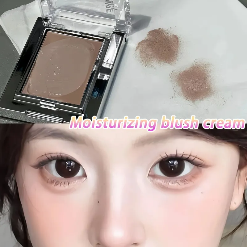 Herorange Misty Matte Cream Blush com conjunto de pincéis de maquiagem Textura fosca de baixa saturação ilumina a pele e cria looks de maquiagem encantadores